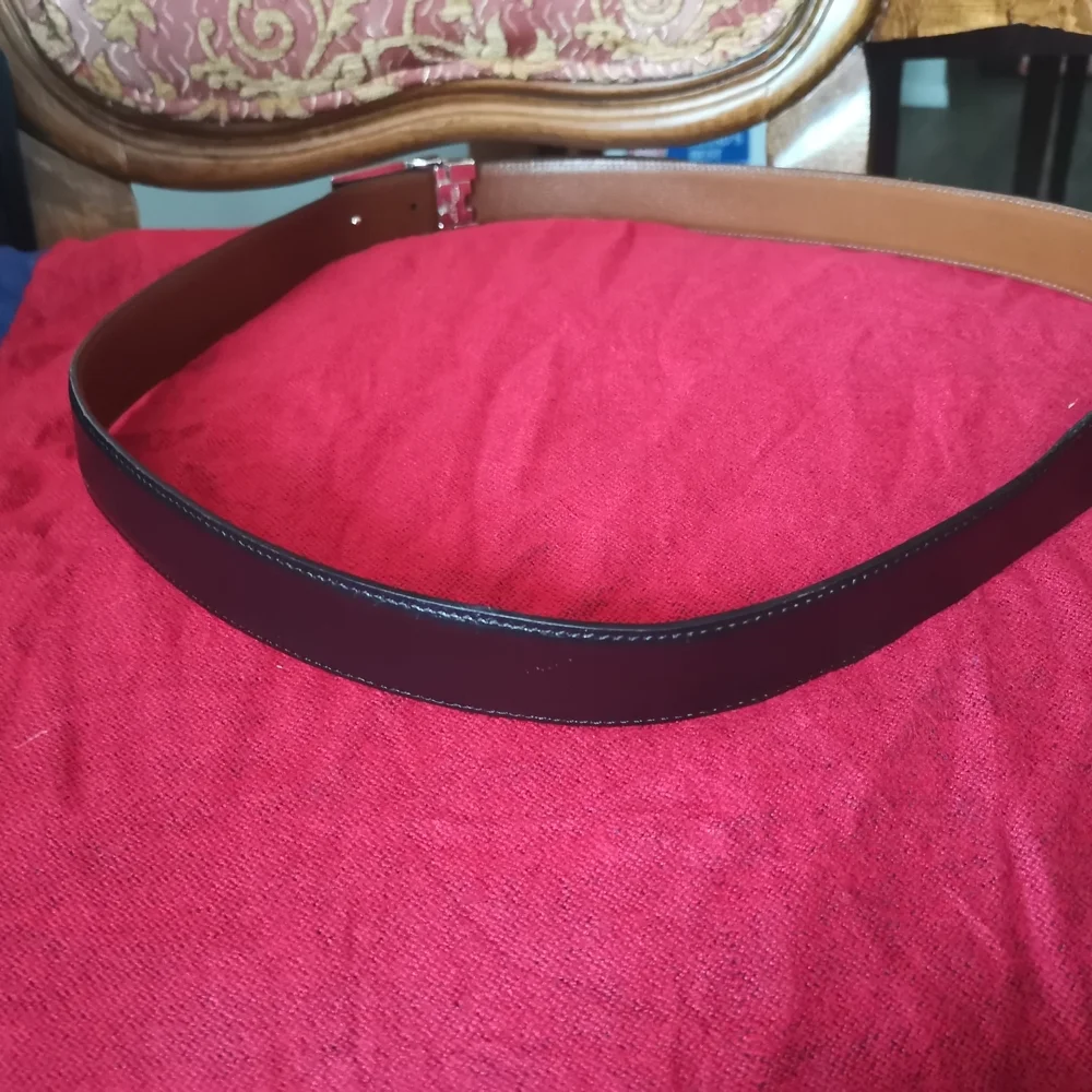 S.T. Dupont Reversible Black and Brown Leather Belt